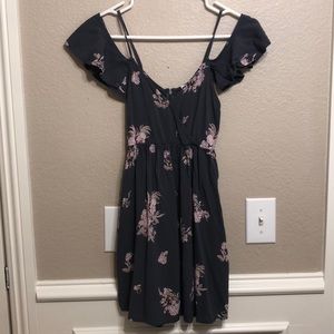 Gray floral dress